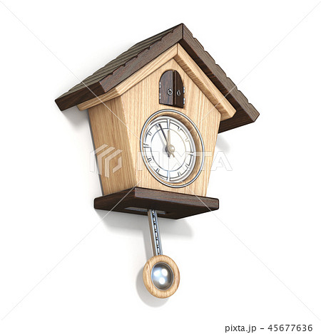 Traditional Wooden Cuckoo Clock Side View 3d Stock Illustration Traditional Wooden Cuckoo Clock Side View 3d Stock Illustration
