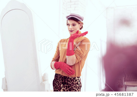Interesting bright transgender weirdly posing at home Interesting bright transgender weirdly posing at home 45681387