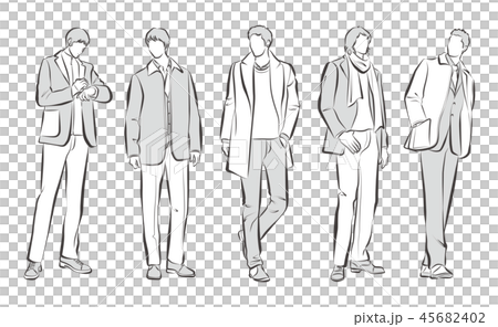 男士時裝插畫 男士時裝插畫 45682402