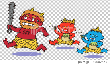 鬼の豆まきのイラスト素材 [45682547] - PIXTA
