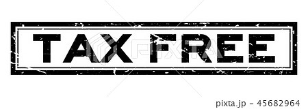 Grunge black tax free word square rubber stamp 45682964