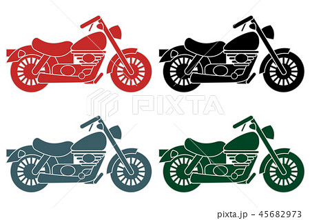 バイク セットのイラスト素材 45682973 Pixta