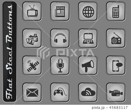 media icon set 45683117