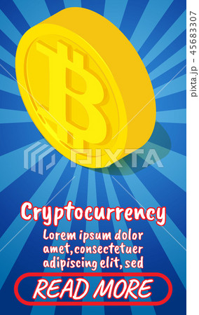Cryptocureency concept banner, comics isometric style Cryptocureency concept banner, comics isometric style 45683307