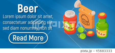 Beer concept banner, isometric style Beer concept banner, isometric style 45683333