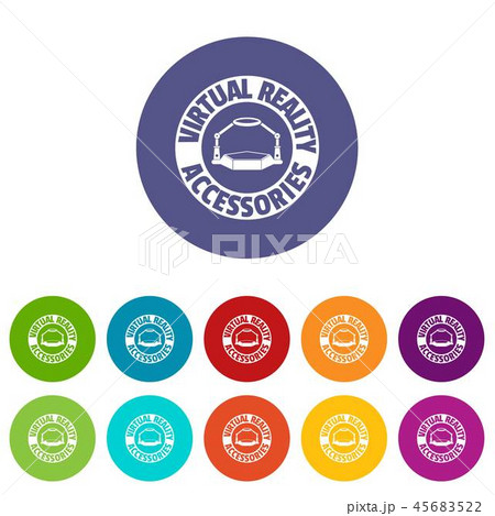 Vr arena icons set vector color Vr arena icons set vector color 45683522