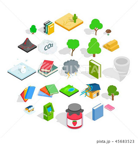 Timber icons set, isometric style 45683523