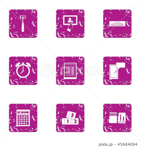 Imprint icons set, grunge style Imprint icons set, grunge style 45684094