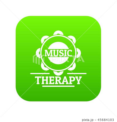 Tambourine icon green vector 45684103