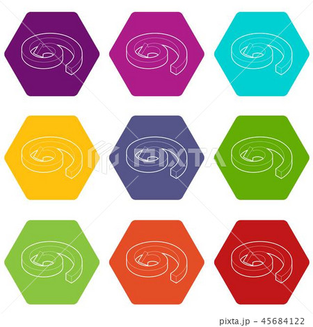 Spiral arrow icons set 9 vector 45684122