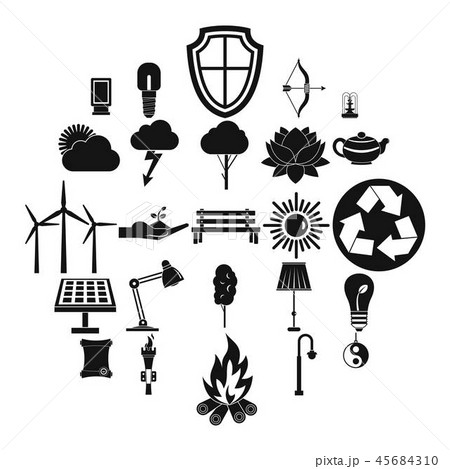 Bright light icons set, simple style 45684310