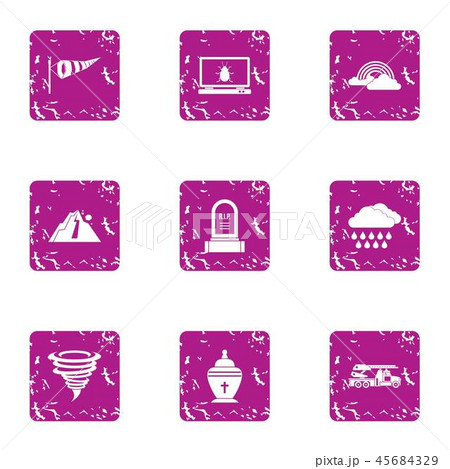 Threat to life icons set, grunge style Threat to life icons set, grunge style 45684329