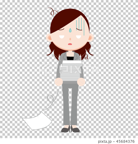 白紙の書類を抱えるパンツスーツのOL 白紙の書類を抱えるパンツスーツのOL 45684376