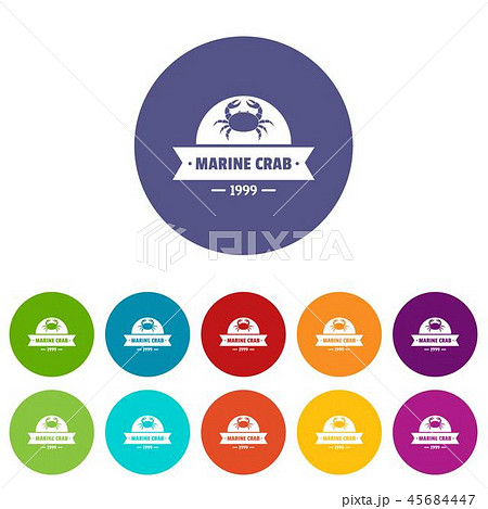 Marine crab icons set vector color Marine crab icons set vector color 45684447