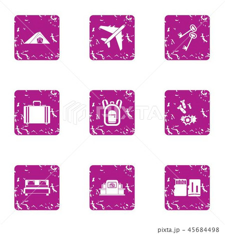 Bomb zone icons set, grunge style 45684498