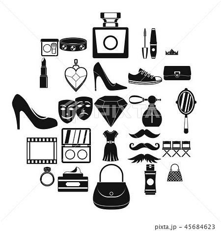 Stylist Icons Set Simple Styleのイラスト素材