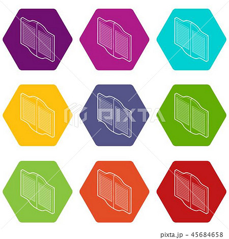 Doors in western saloon icons set 9 vector 45684658