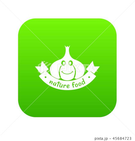Garlic icon green vector 45684723
