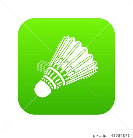 Badminton Icon Green Vectorのイラスト素材