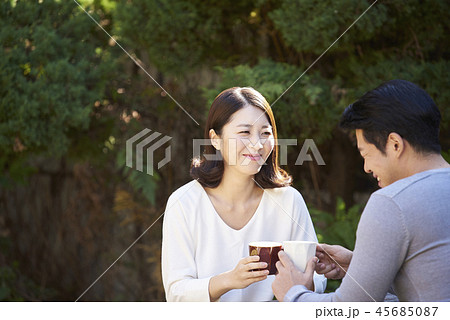 夫婦 生活 壮年の写真素材