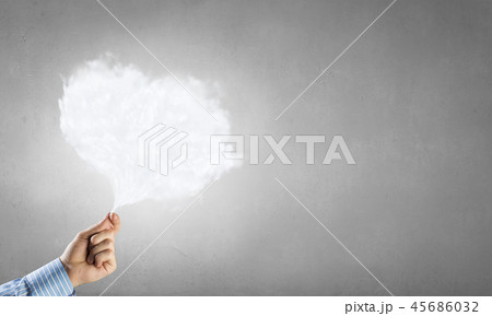 Cloud in male hand 45686032