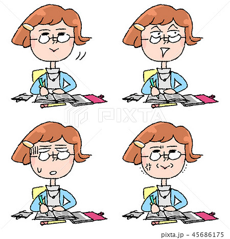メモをとる女性の表情 45686175
