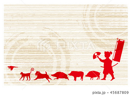 亥 和紙 年賀状 背景 のイラスト素材