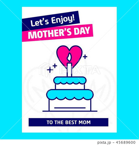 Mothers day card blue theme creative design vector 45689600