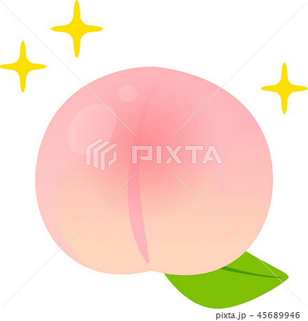 輝く桃の実のイラスト素材 45689946 Pixta