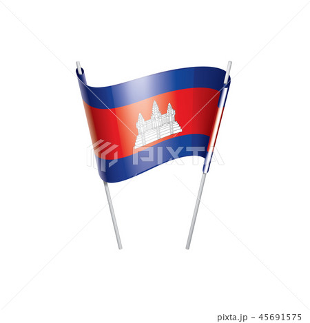Cambodia flag, vector illustration on a white background Cambodia flag, vector illustration on a white background 45691575