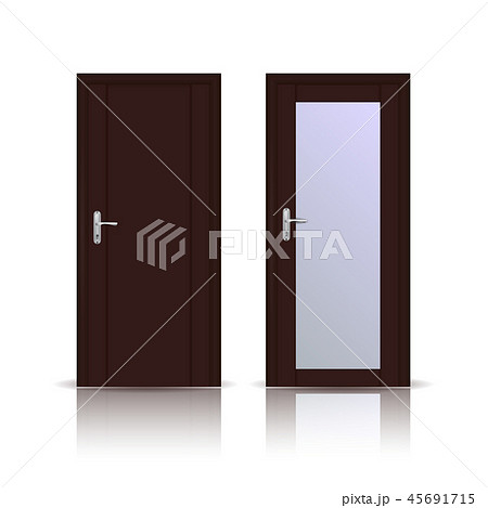Brown wooden doors. Interior designs 45691715