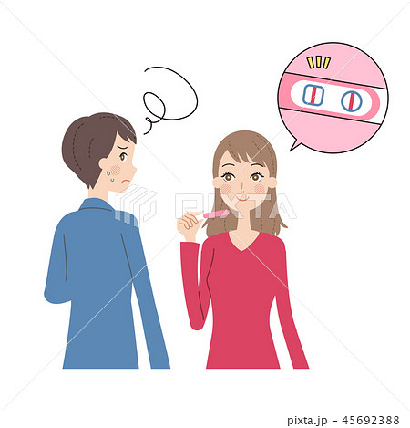 妊娠の報告をする女性。 妊娠の報告をする女性。 45692388