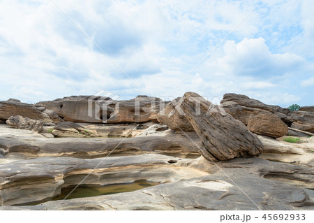 stone landscape, cloud and blue sky stone landscape, cloud and blue sky 45692933