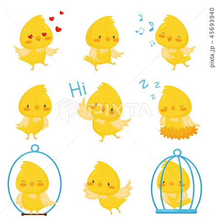 Cute chicken chracters in various situations set, emotional funny bird cartoon character vector 45693940