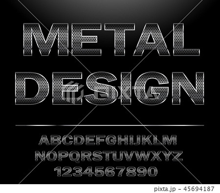 Chrome Steel grid Font Design for typography 45694187