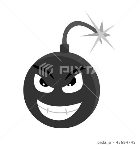Bomb virus icon in monochrome style isolated on white background. Personal computer symbol stock 45694745
