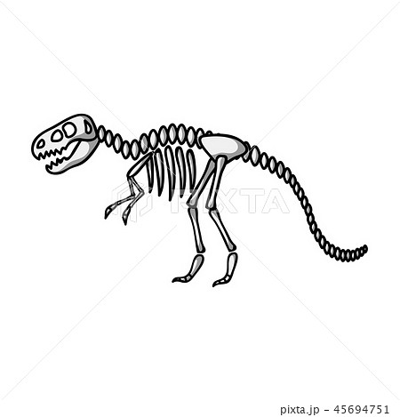 Tyrannosaurus Rex Icon In Monochrome Style のイラスト素材