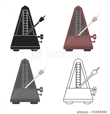 Metronome icon in cartoon style isolated on white background. Musical instruments symbol stock 45694895