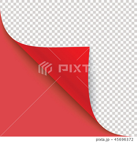 Curled corner of paper with shadow 45696372