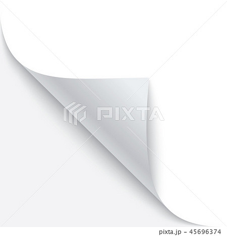 Curled corner of paper with shadow 45696374