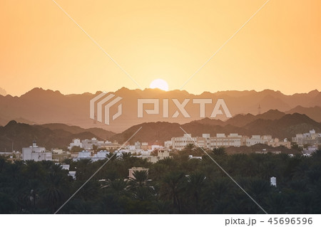 Oman landscape at sunset 45696596