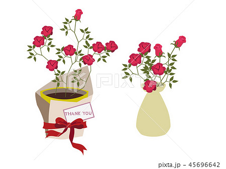 バラの花のクリップアート バラの花のデザイン素材 赤いバラのプレゼントのイラスト バラの花のブのイラスト素材