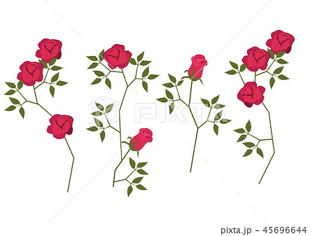 バラの花のクリップアート バラの花のデザイン素材 赤いバラのプレゼントのイラスト バラの花のブのイラスト素材 45696644 Pixta