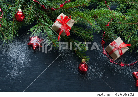 Merry Christmas and Happy New Year Background 45696802