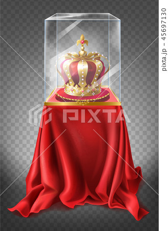 royal crown in showcase, museum exhibit 45697130