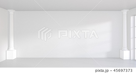 Empty Room With Sun Light On Wall 3d Renderingのイラスト素材