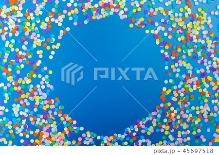 Round frame of colorful confetti Round frame of colorful confetti 45697518