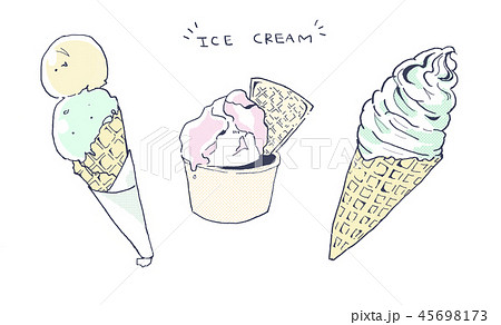 アイスクリームのイラスト素材 45698173 Pixta