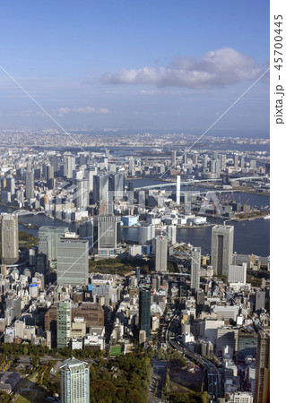 浜松町上空から勝どき方向を空撮 浜松町上空から勝どき方向を空撮 45700445