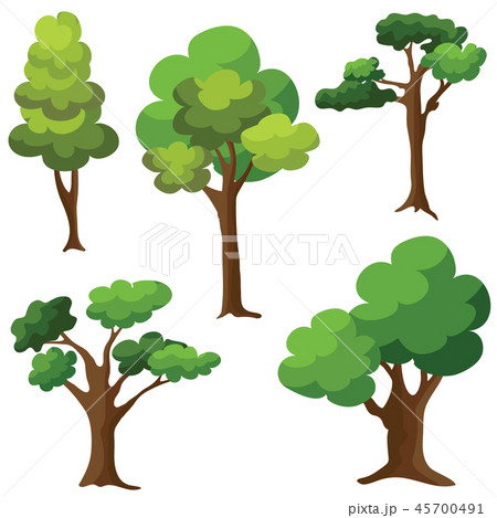 Set of Trees isolated on white background. 45700491